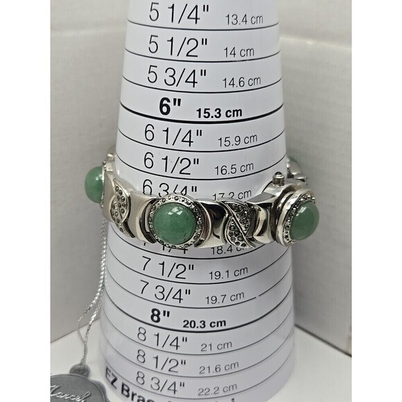 Marcel Drucker Quartz Marcasite Green Cabochon Hidden Dial Watch New Battery